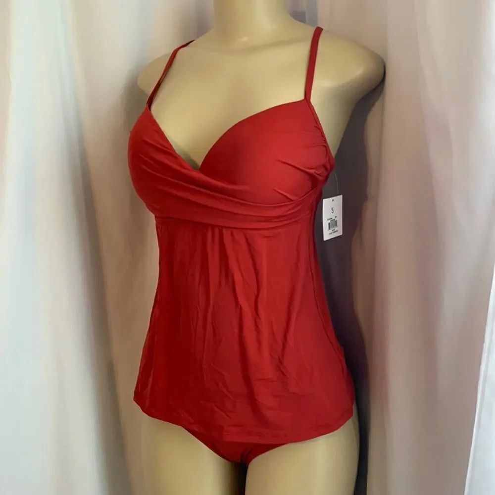 Designer Swimsuit Tankini Swimwear 2-piece Rusty Red soft!